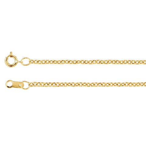 14k Yellow Gold 1.5mm Solid Cable 20" Chain