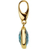 14k Yellow Gold Genuine Swiss Blue Topaz Charm