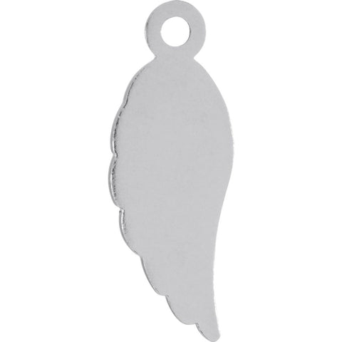 14k White Gold Angel Wing Charm