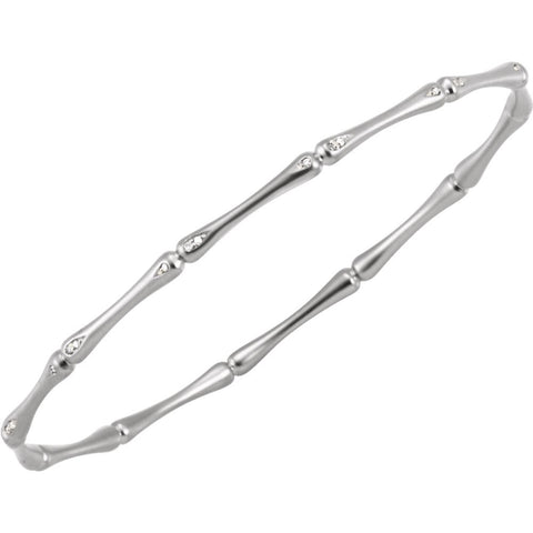 14k White Gold 60mm 1/6 CTW Diamond Bracelet