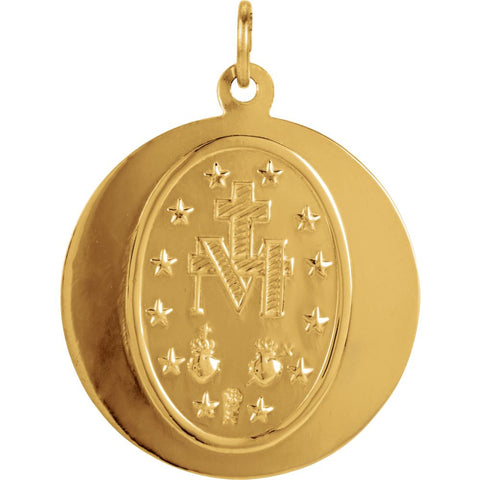 14k Yellow Gold 21.75mm Miraculous Medal