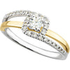14K White & Yellow Gold 1/3 CTW Diamond Bypass Engagement Ring , Size 7