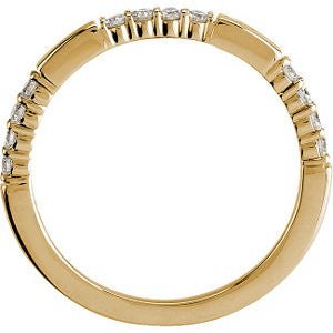 14k Yellow Gold 1/4 CTTW Anniversary Band Mounting, Size 7