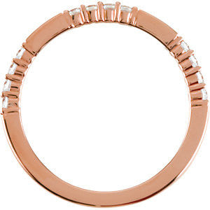 14k Rose Gold 1/4 CTTW Anniversary Band Mounting, Size 7