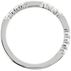 14k White Gold 1/4 CTTW Anniversary Band Mounting, Size 7