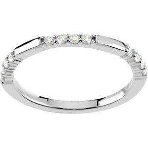 14k White Gold 1/4 CTTW Anniversary Band Mounting, Size 7