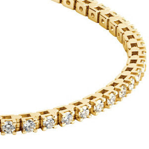 14k Yellow Gold 3 1/2 CTW Diamond Line 7.25" Bracelet