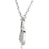 14k White Gold Letter "A" 1/8 CTW Diamond Initial 17" Necklace