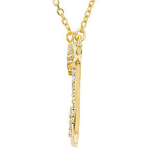 14k Yellow Gold Letter "J" 1/8 CTW Diamond Initial 17" Necklace