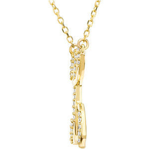 14k Yellow Gold Letter "L" 1/8 CTW Diamond Initial 17" Necklace