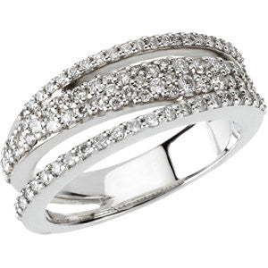 14k White Gold Diamond Ring, Size 7