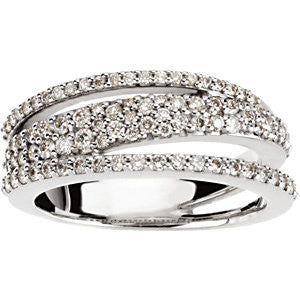 14k White Gold Diamond Ring, Size 7