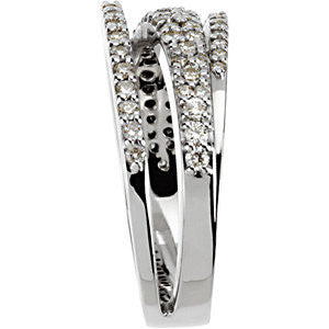 14k White Gold Diamond Ring, Size 7