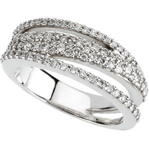 14k White Gold Diamond Ring, Size 7
