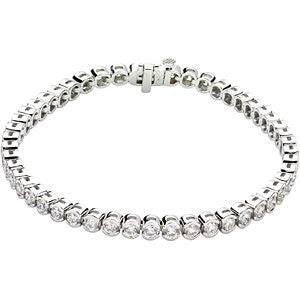 14k White Gold 6 CTW Diamond Line 7.25" Bracelet
