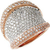 2 -1/4 CTTW Diamond Ring in 14k Rose Gold (Size 6 )