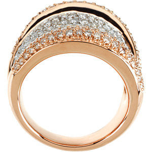 14k Rose Gold Pavé Ring, Size 7