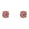 14k Yellow Gold 5mm Round Baby Pink Topaz Earrings