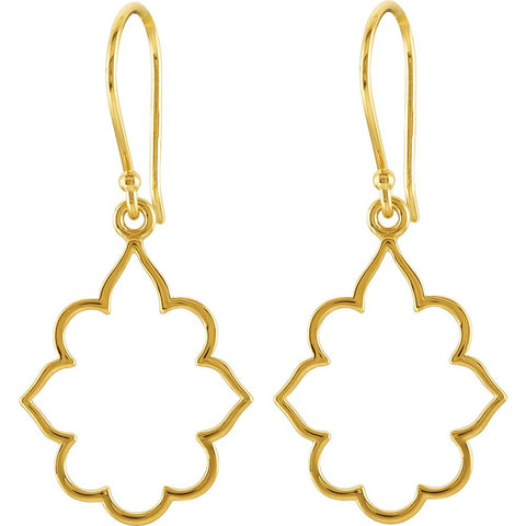 14k Yellow Gold Decorative Earrings