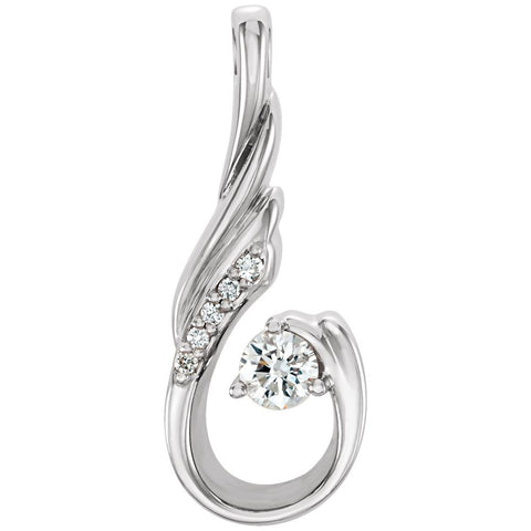 14k White Gold 1/8 CTW Diamond Pendant