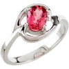 14k White Gold Genuine Pink Tourmaline Ring, Size 7