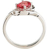 14k White Gold Genuine Pink Tourmaline Ring, Size 7