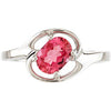 14k White Gold Genuine Pink Tourmaline Ring, Size 7