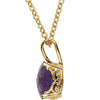 14k Yellow Gold 10mm Checkerboard Amethyst 18" Necklace