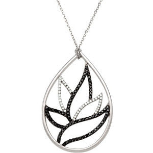 Sterling Silver Spinel & 1/5 CTW Diamond 18" Necklace