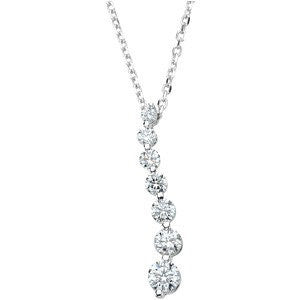 14k White Gold Journey Diamond Necklace