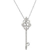 1/8 CTTW Diamond Key Necklace in Sterling Silver ( 18 Inch )