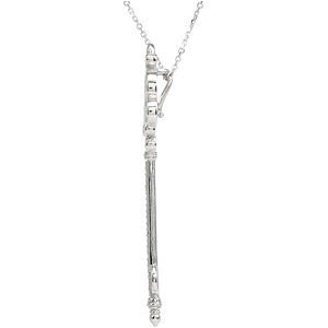 Sterling Silver 1/8 CTW Diamond Scroll Key 18" Necklace