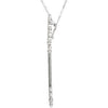 Sterling Silver 1/8 CTW Diamond Scroll Key 18" Necklace
