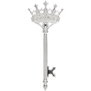 Sterling Silver 1/10 CTW Diamond Crown Key Pendant