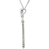 Sterling Silver 1/10 CTW Diamond Crown Key 18" Necklace