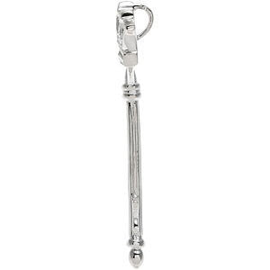 Sterling Silver 1/10 CTW Diamond Crown Key Pendant