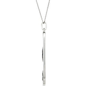 Sterling Silver Black Spinel & 3/8 CTW Diamond 18" Necklace
