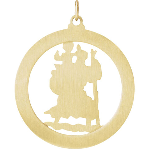 14k Yellow Gold 38.75mm St. Christopher Medal