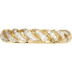14k Yellow Gold 1/5 CTW Diamond Anniversary Band , Size 7
