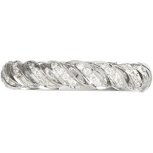 14k White Gold 1/5 CTW Diamond Anniversary Band , Size 7