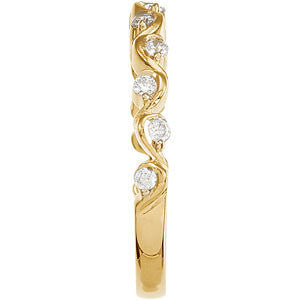 14k Yellow Gold 1/4 CTW Diamond Anniversary Band, Size 7