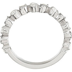 14k White Gold 1/4 CTW Diamond Anniversary Band, Size 7