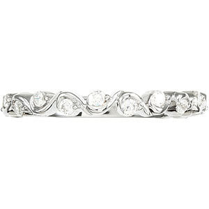 14k White Gold 1/4 CTW Diamond Anniversary Band, Size 7