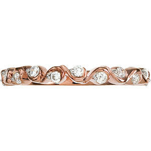 14k Rose Gold 1/4 CTW Diamond Anniversary Band, Size 7
