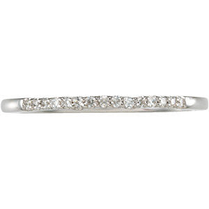 14k White Gold .08 CTW Matching Band, Size 7