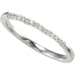 14k White Gold .08 CTW Matching Band, Size 7