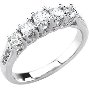 Platinum 1 CTW Diamond Anniversary Band, Size 7