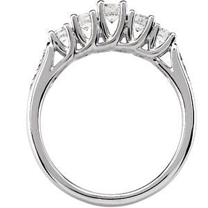 14k White Gold 1 CTW Diamond Anniversary Band, Size 7