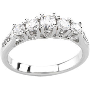 Platinum 1 CTW Diamond Anniversary Band, Size 7