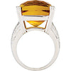 Sterling Silver Checkerboard Citrine Weave Design Ring, Size 7